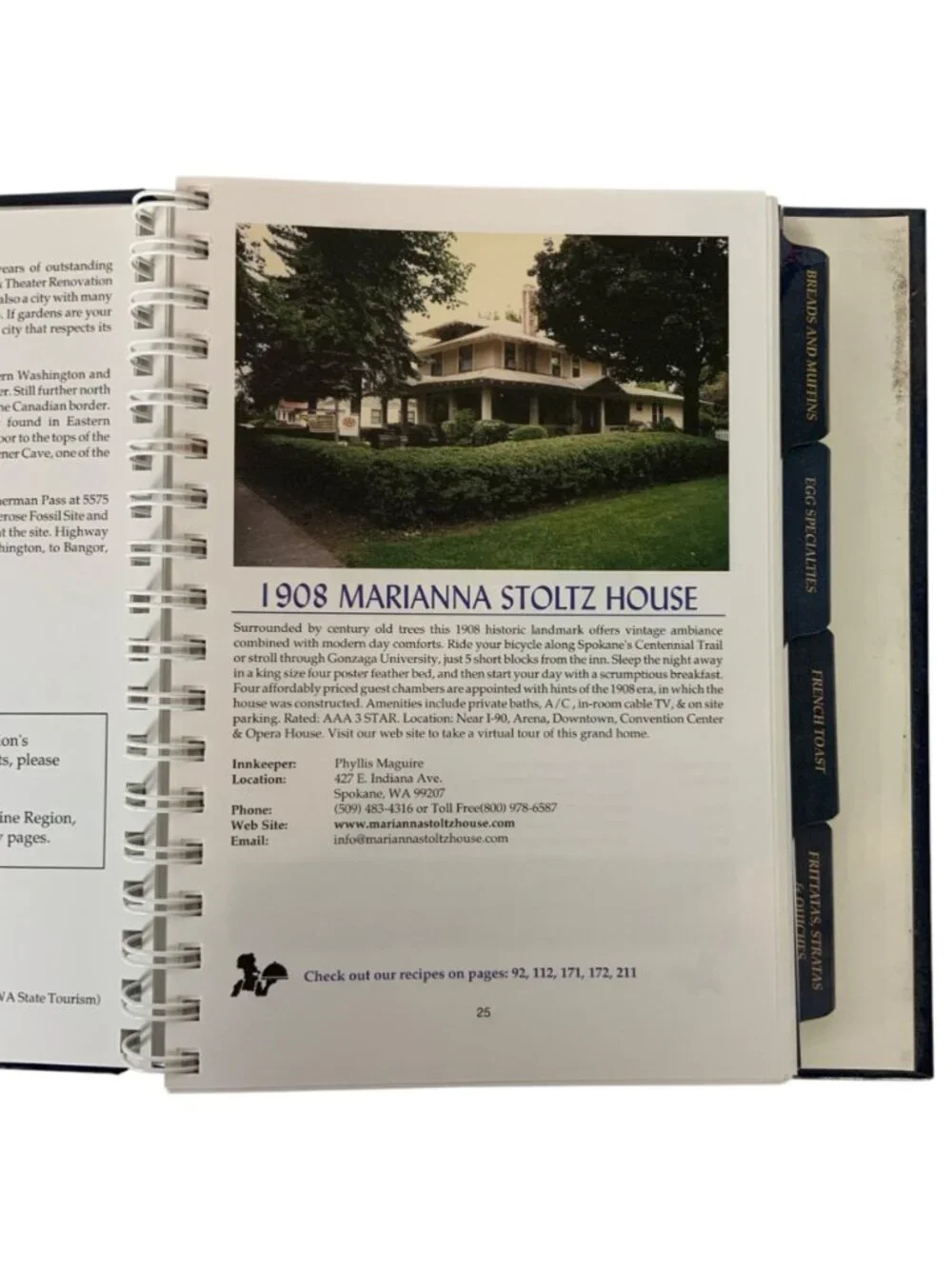 Northwest Mornings Washington Bed & Breakfast Guild Cookbook Favorite Recipes 20